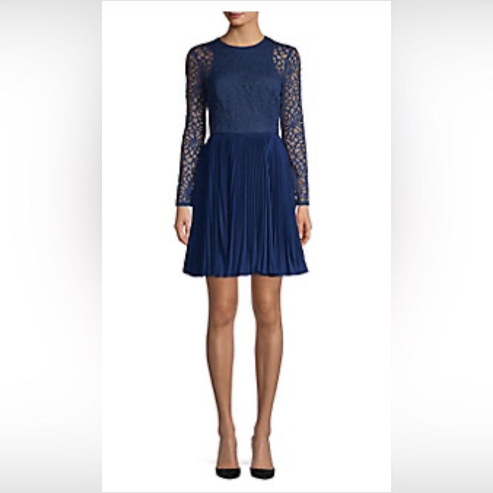 Aidan by Aidan Mattox, blue dress, lace detailing, size 8